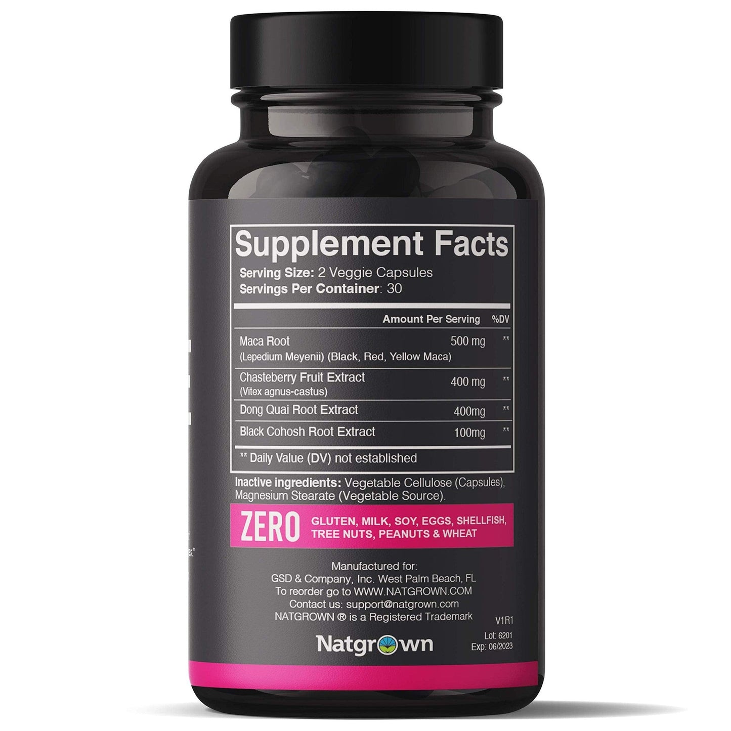 Natgrown Hormone Balance for Women PMS & Menopause Supplement for Fertility Hormonal & Menstrual Support, Helps Relief Hot Flashes - Maca Root, Vitex, Dong Quai & Black Cohosh Complex -Vegan Capsules - Medaid International