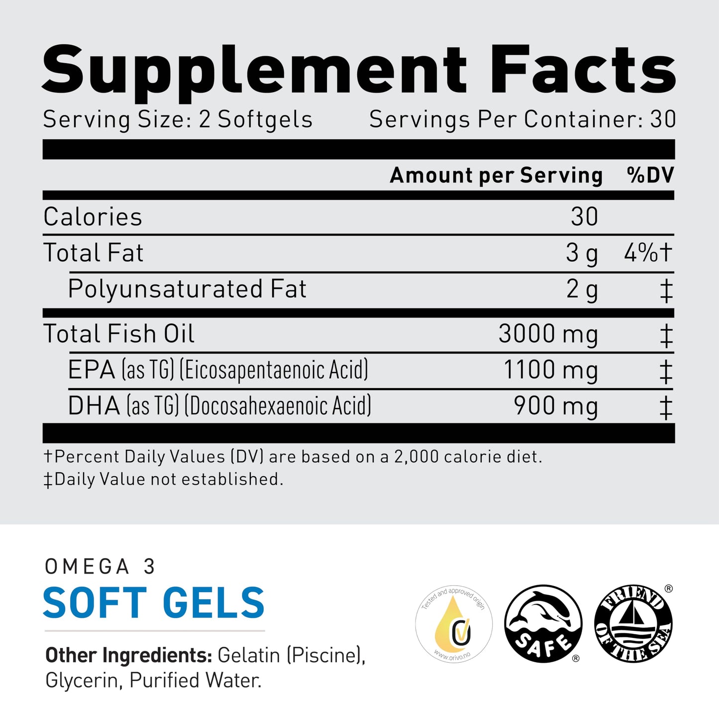 Kaged Omega 3 Fish Oil Supplement, 3000mg Omega 3 Fatty Acid with EPA & DHA, Ultra-Pure, No Fish Burps, 60 Pills - Medaid International