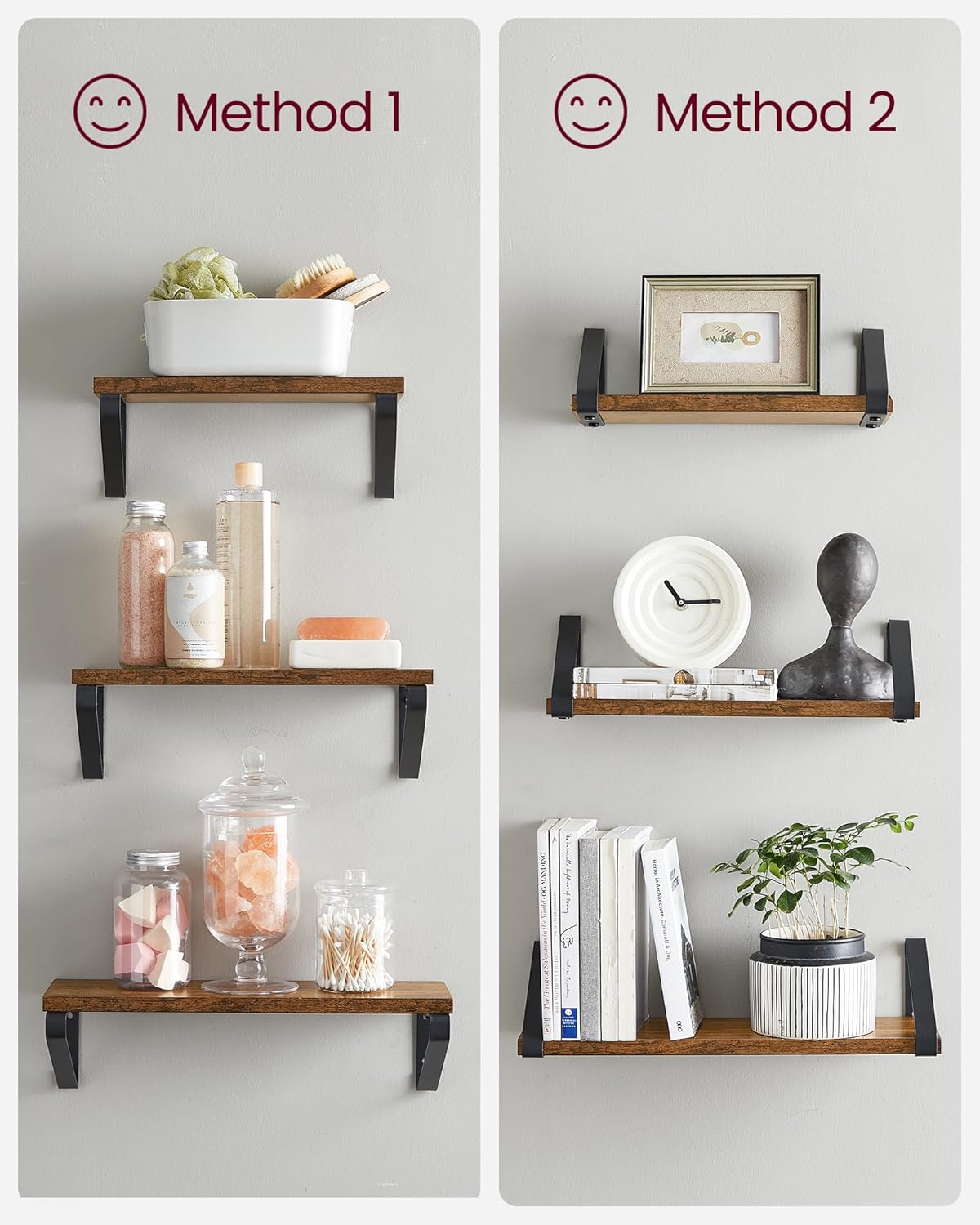 VASAGLE Set of 3 Wall Shelf LWS33BX