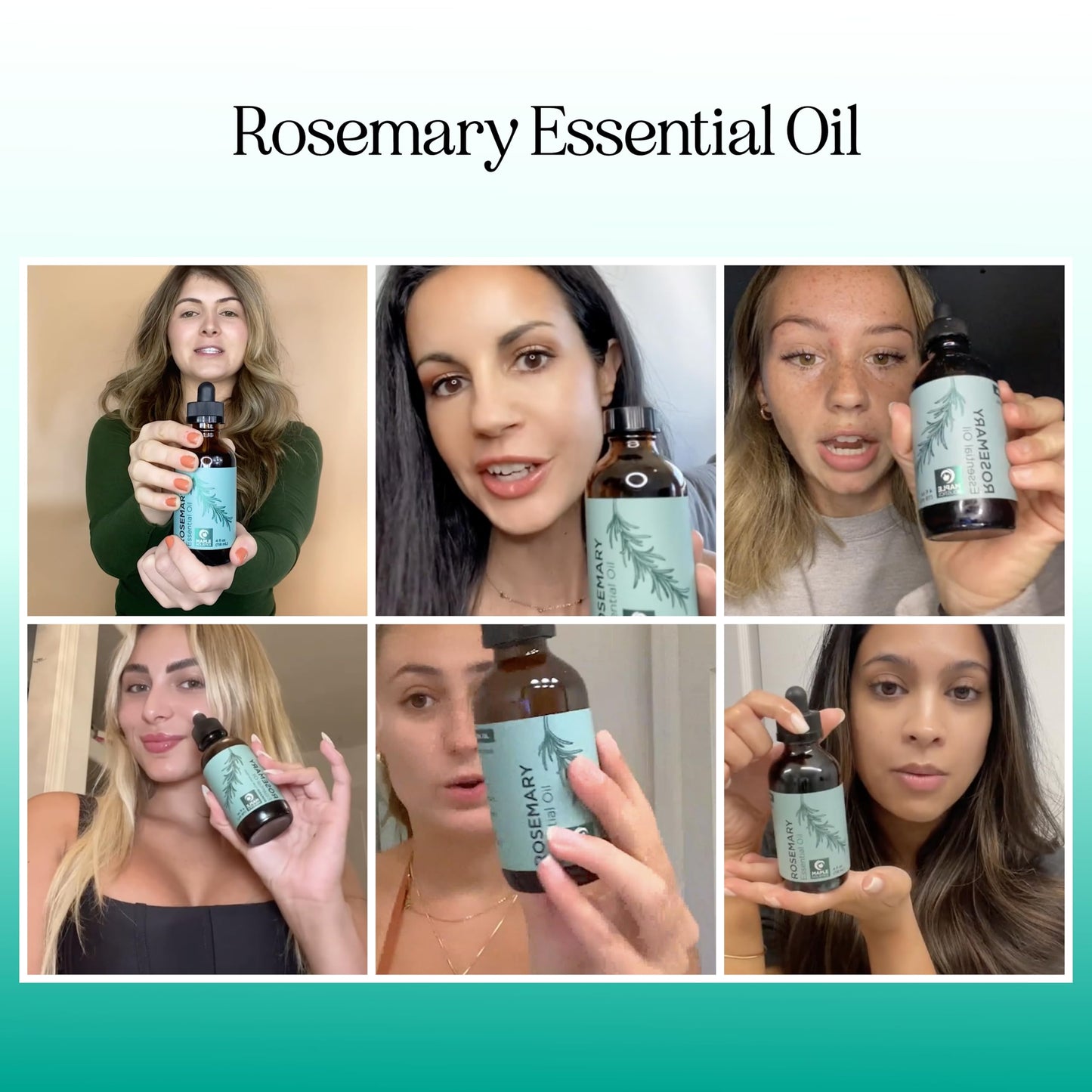 Pure Rosemary Essential Oil with Dropper - Undiluted Rosemary Oil for Hair Skin and Nails and Refreshing Aromatherapy Oil for Diffusers - Essential Oil for Cleansing Dry Scalp Care 4oz - Medaid International