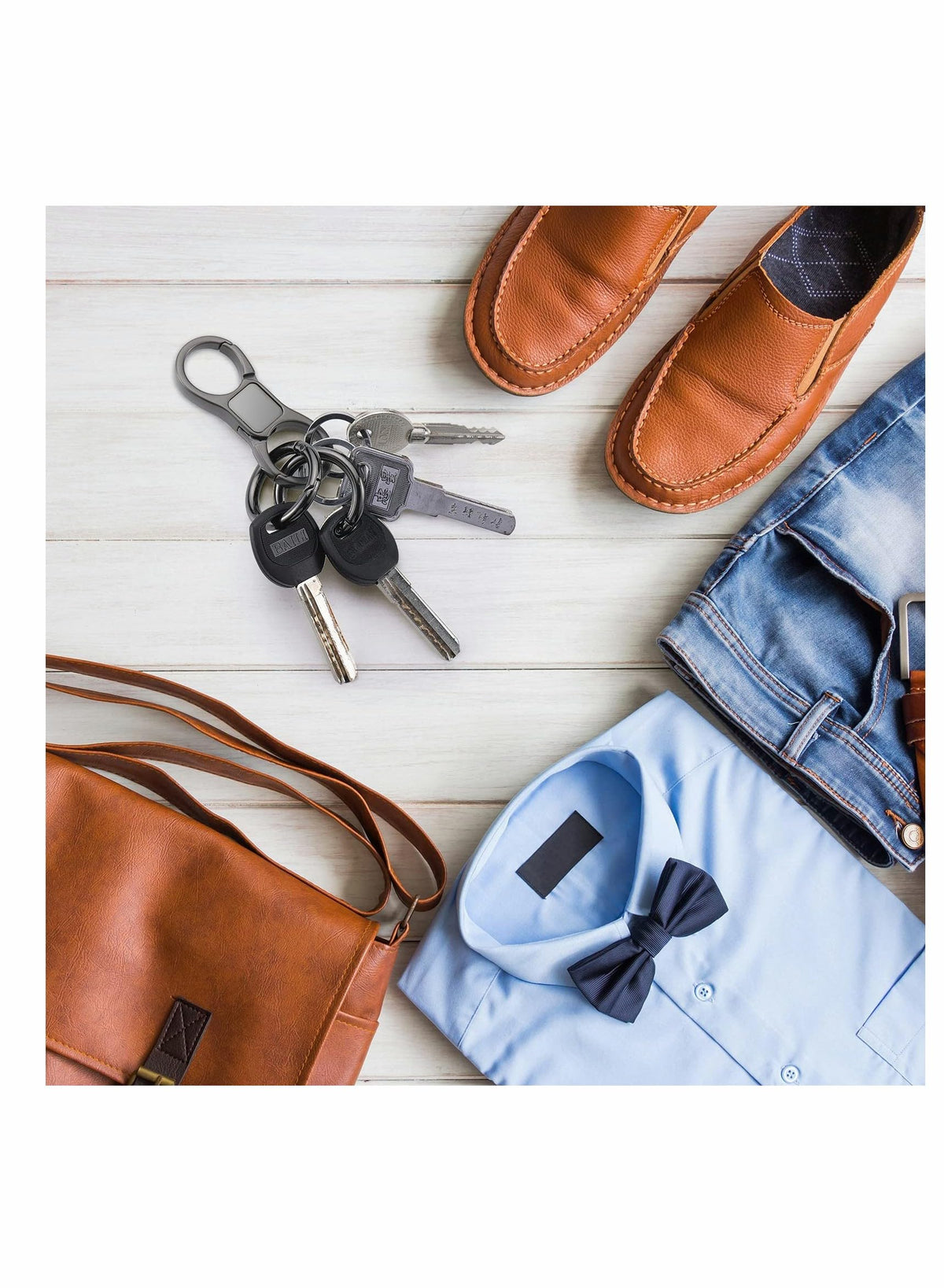KASTWAVE Heavy Duty Detachable Keychain with Quick-Release Clip - Stylish Horseshoe Design for Men & Women (Black)