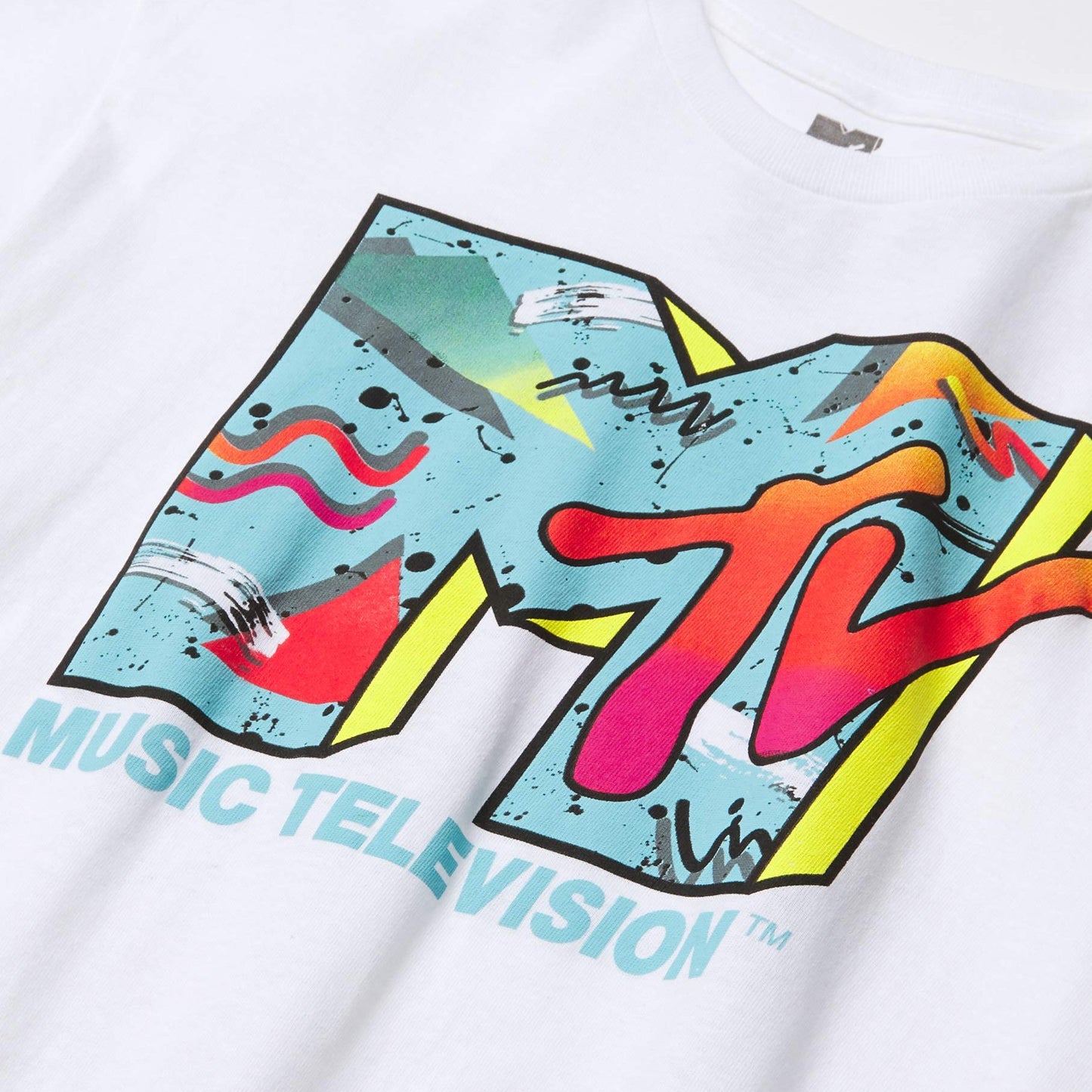 MTV Men's Retro Logo Men's T-Shirt, White, Large - Medaid International