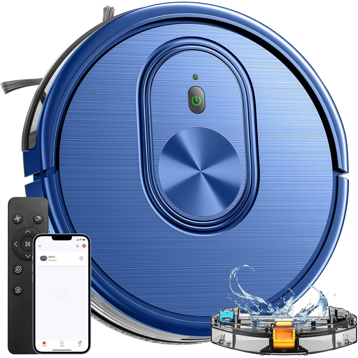 Robot Vacuum and Mop Combo, 3 in 1 Mopping Robotic Vacuum with Schedule, App/Bluetooth/Remote, Max Suction 1600Pa, Self-Charging Robot Vacuum Cleaner, Slim, Ideal for Hard Floor, Pet Hair, Carpet - Medaid International
