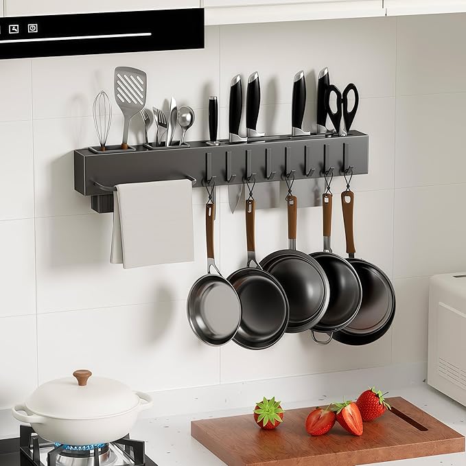 Utensil Knife Wall Mount Rack Stainless Steel