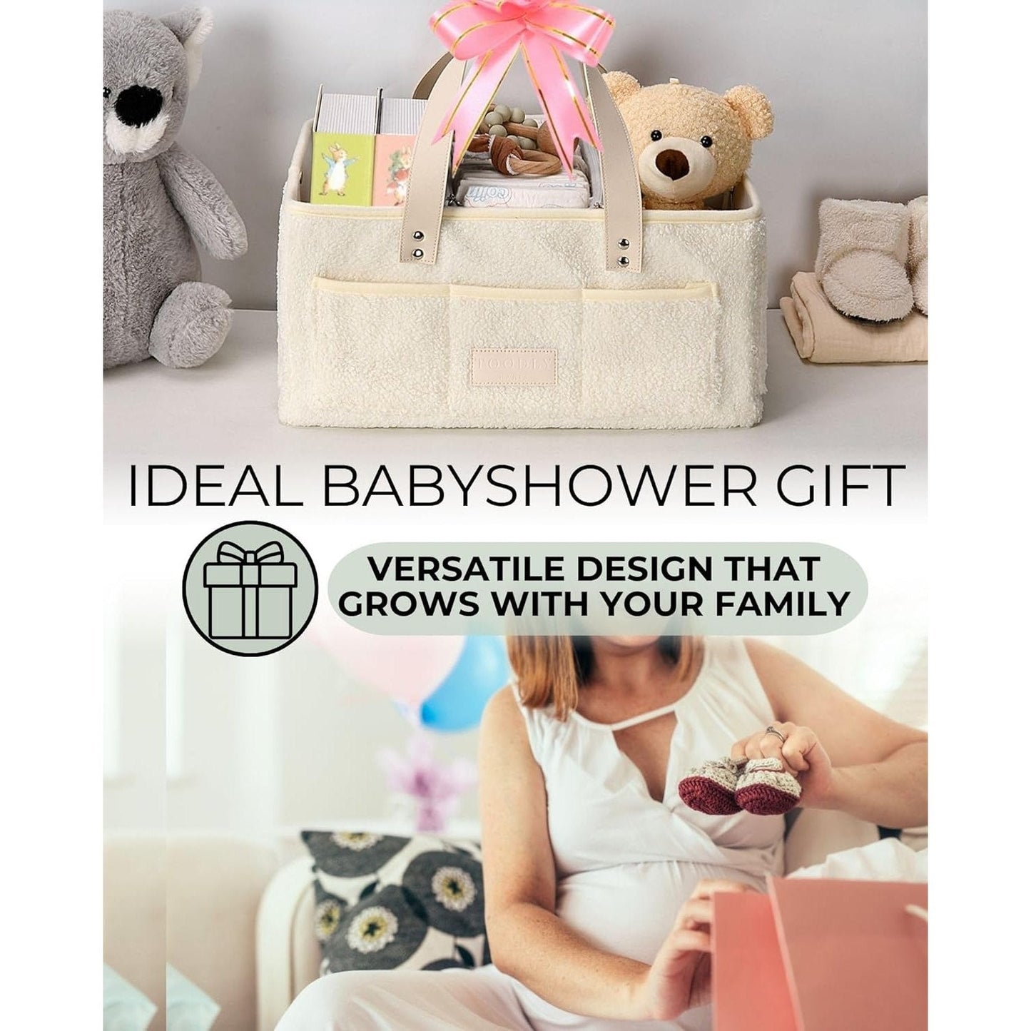 Little Baby Diaper Caddy Basket - Teddy