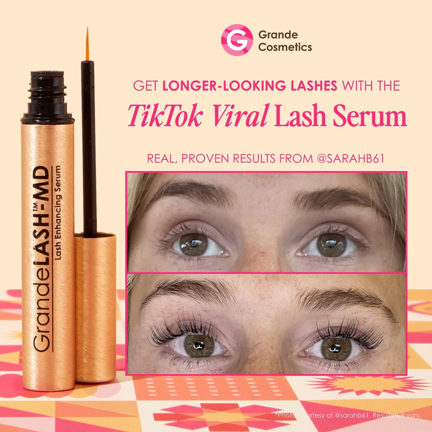 Grande Cosmetics GrandeLASH-MD Lash Enhancing Serum - Peptide & Vitamin Infused Formula for Longer, Thicker, Fuller Looking Lashes - Ophthalmologist Tested, Cruelty-Free, 6 Month Supply (4mL) - Medaid International