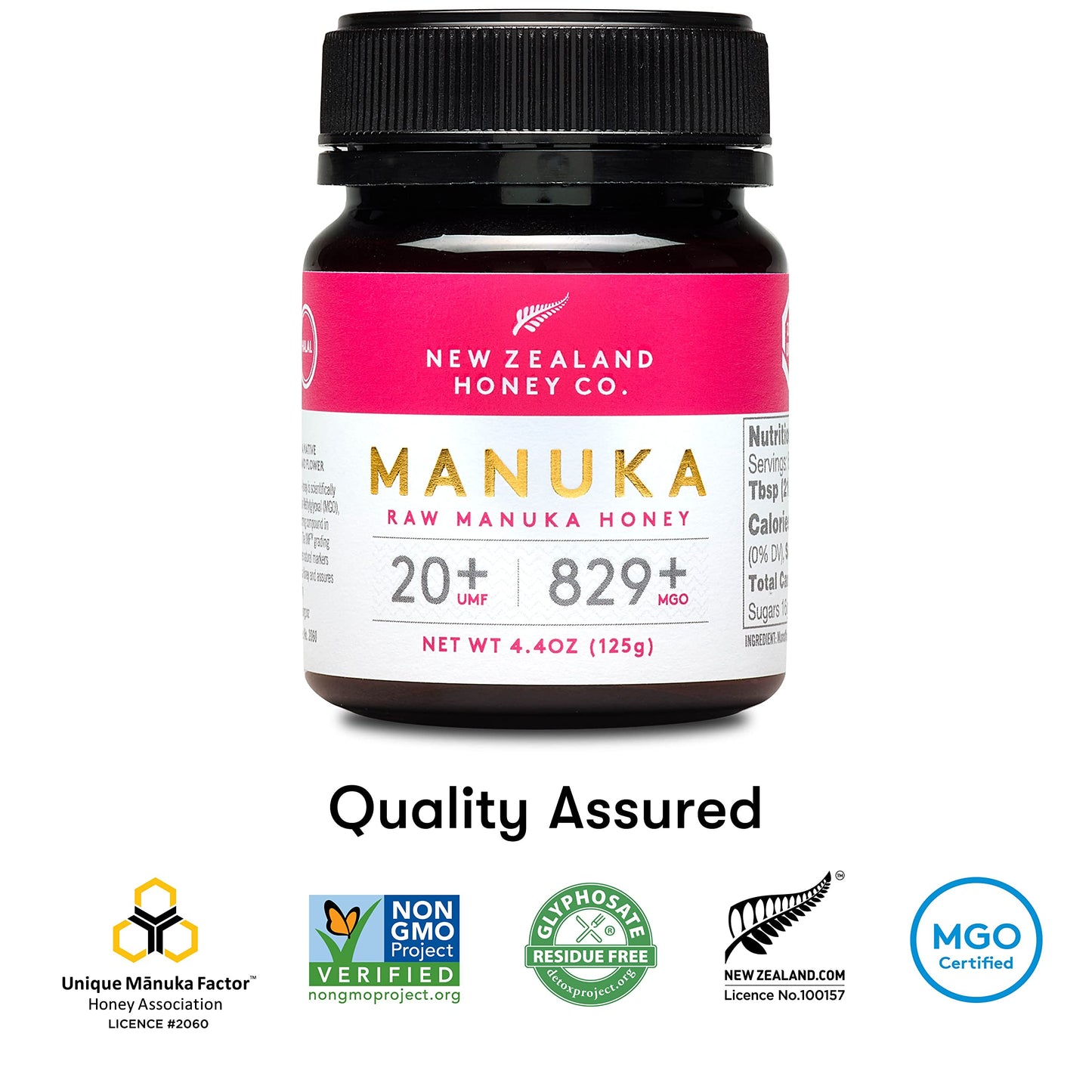 New Zealand Honey Co. Raw Manuka Honey UMF 20+ / MGO 829+ | UMF Certified | 4.4oz | Medical Grade Raw Honey - Medaid International
