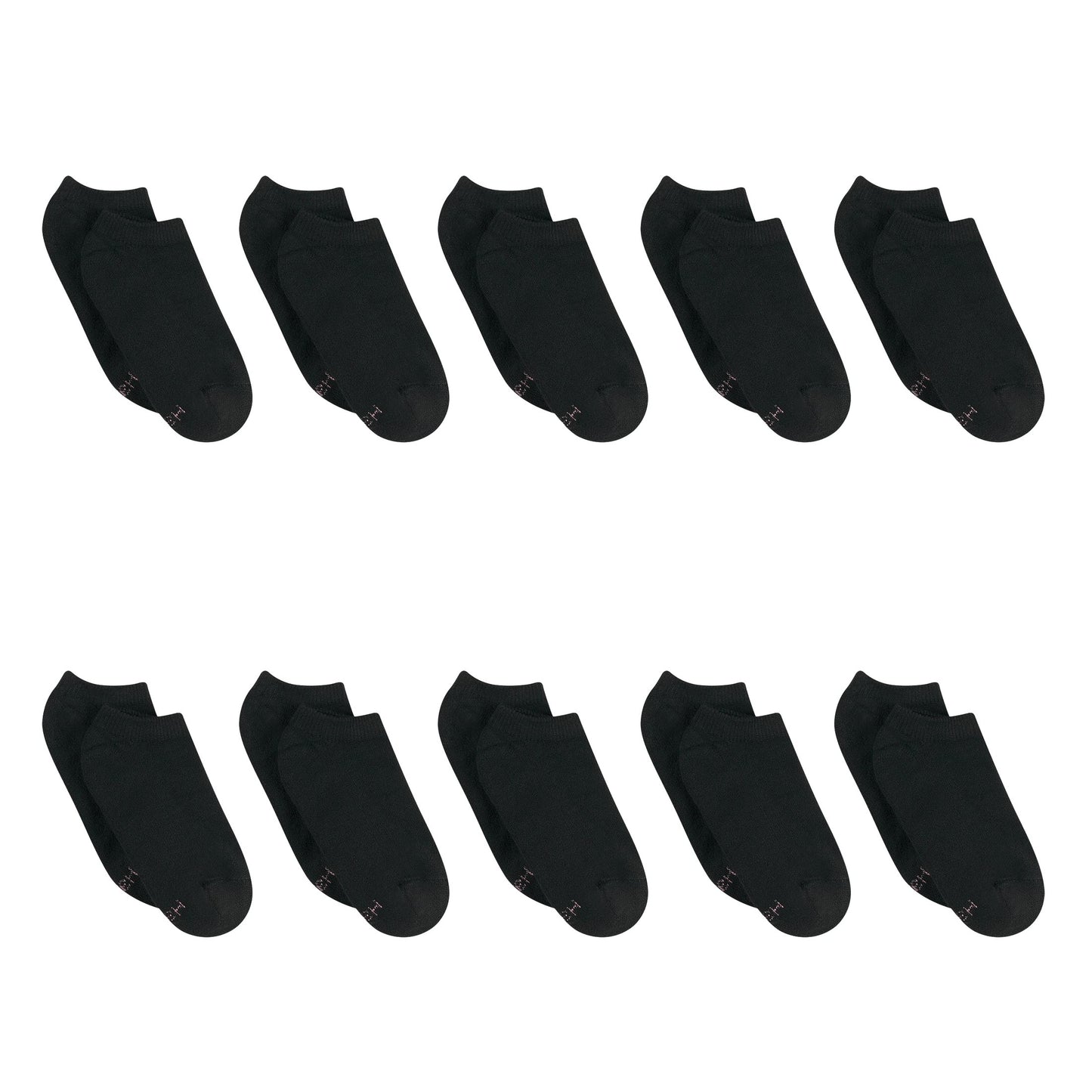 Hanes Womens Value Pack, No Show Soft Moisture-wicking Socks, Available In 10 And 14-packs, Black - 10 Pack, 5-9 US - Medaid International