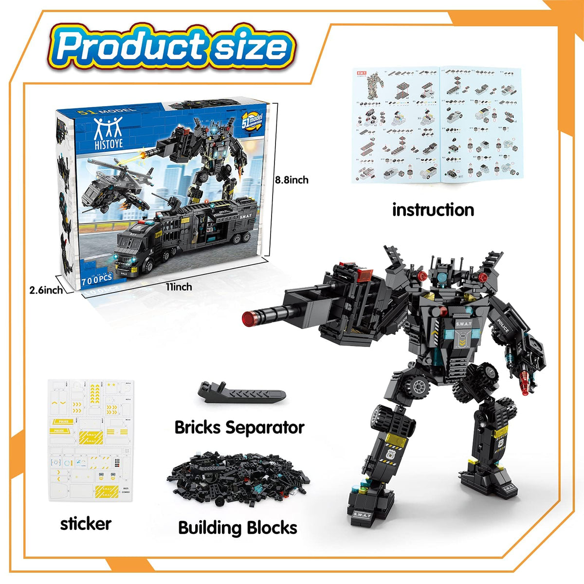 KASTWAVE 51-in-1 Robot Building Kit - STEM Engineering Projects for Boys 8-12