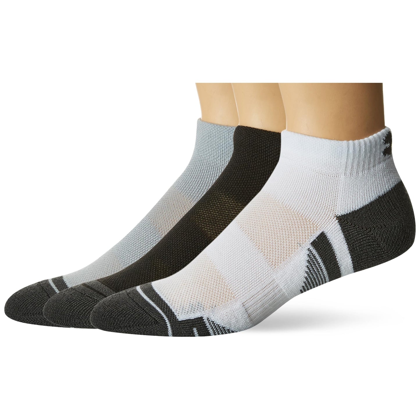 Under Armour 1379504-11-MD Unisex UA Performance Tech 3-Pack Low Cut Socks Mod Gray MD - Medaid International