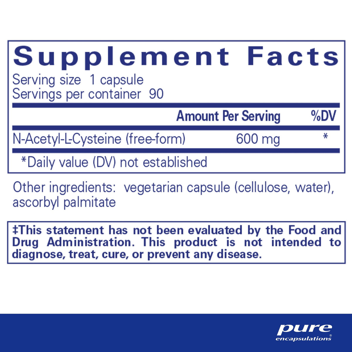Pure Encapsulations NAC 600 mg - N-Acetyl Cysteine NAC Supplement for Lung Health & Immune Support, Liver Support & Antioxidants* - with Freeform N-Acetyl-L-Cysteine - 90 Capsules - Medaid International