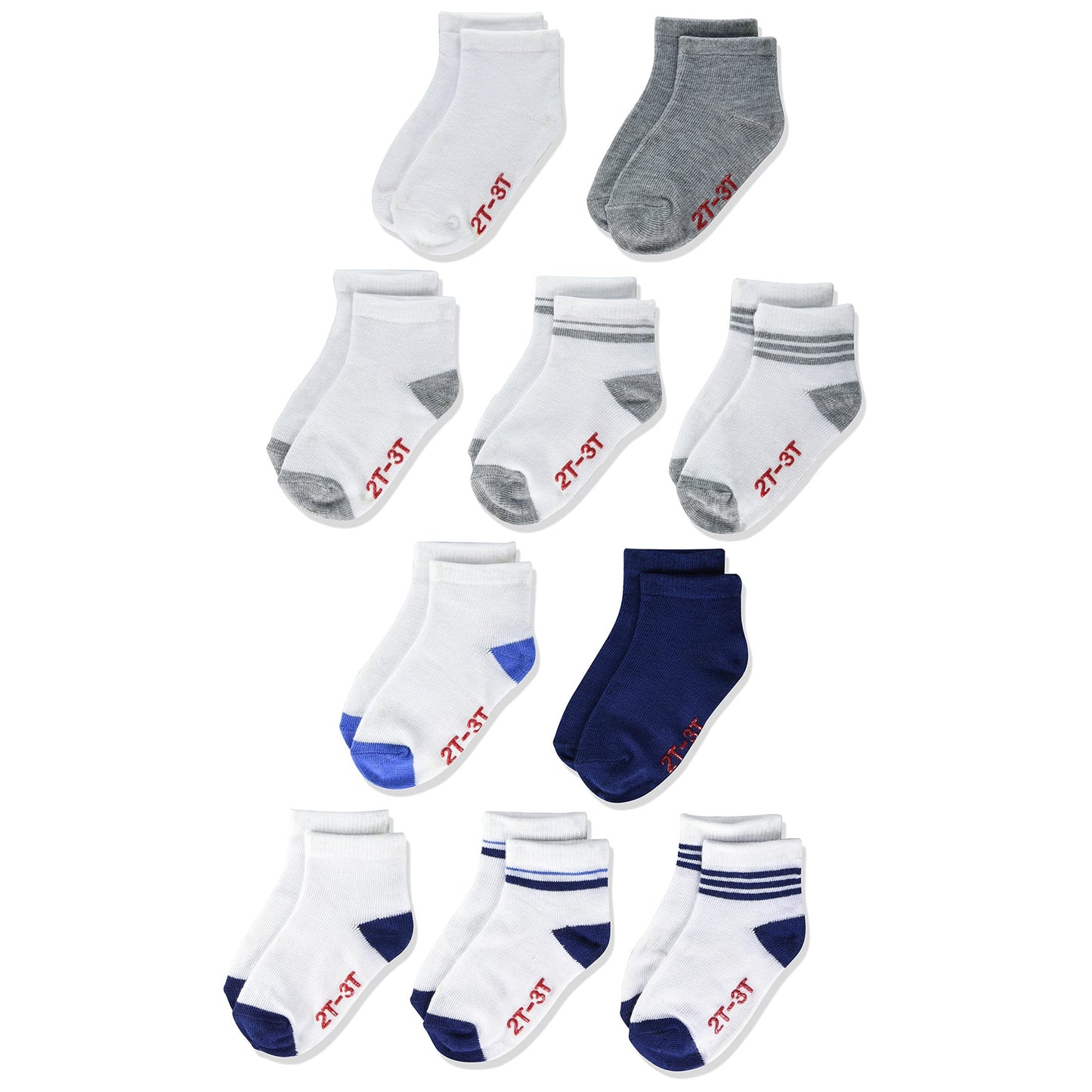 Hanes baby boys Lightweight Ez Sort Ankle Socks, 10-pair Pack Socks, Assorted, 2-3T US - Medaid International