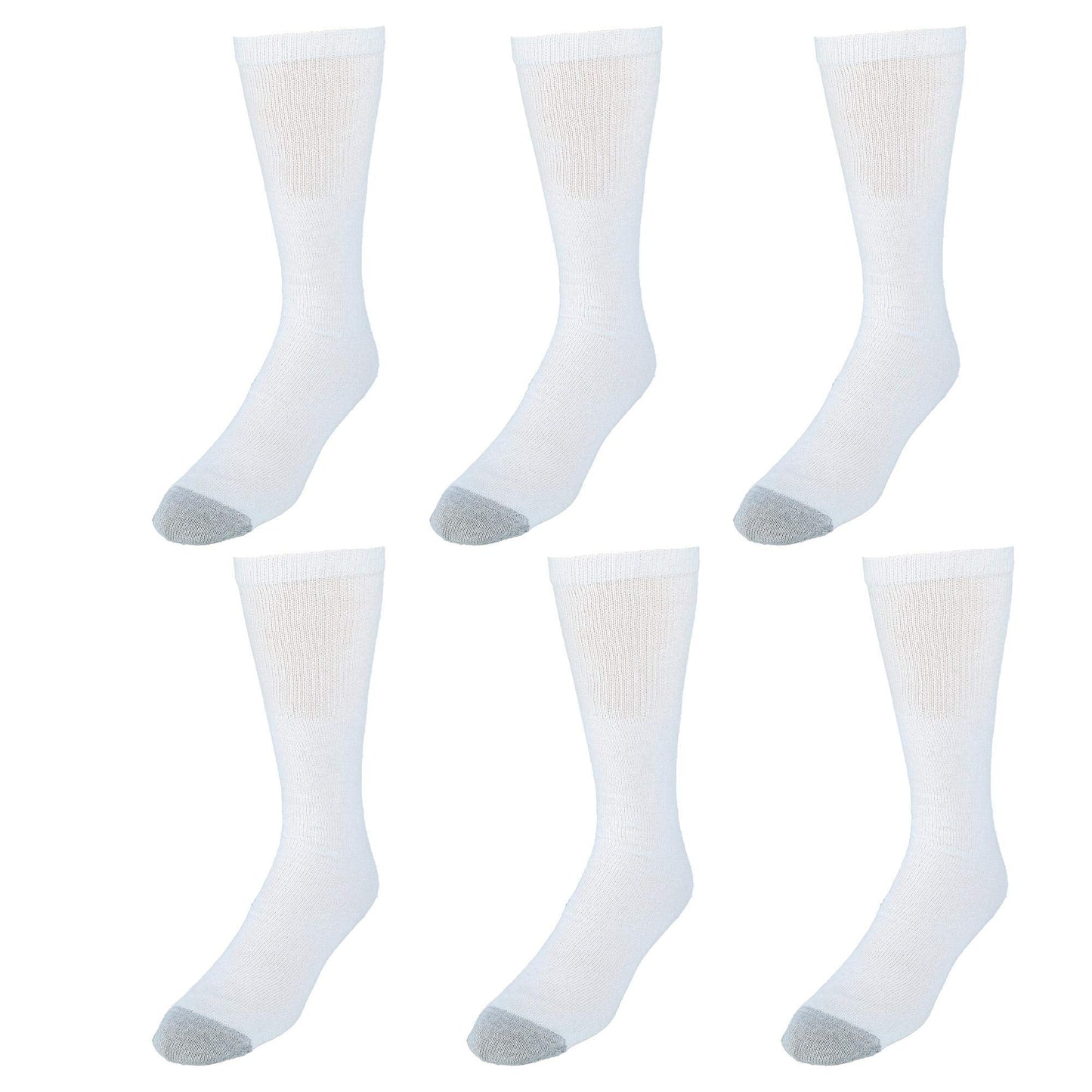 Hanes mens White Cushioned Over the Calf 6 Pack Pair athletic socks, White, 6-14 US - Medaid International