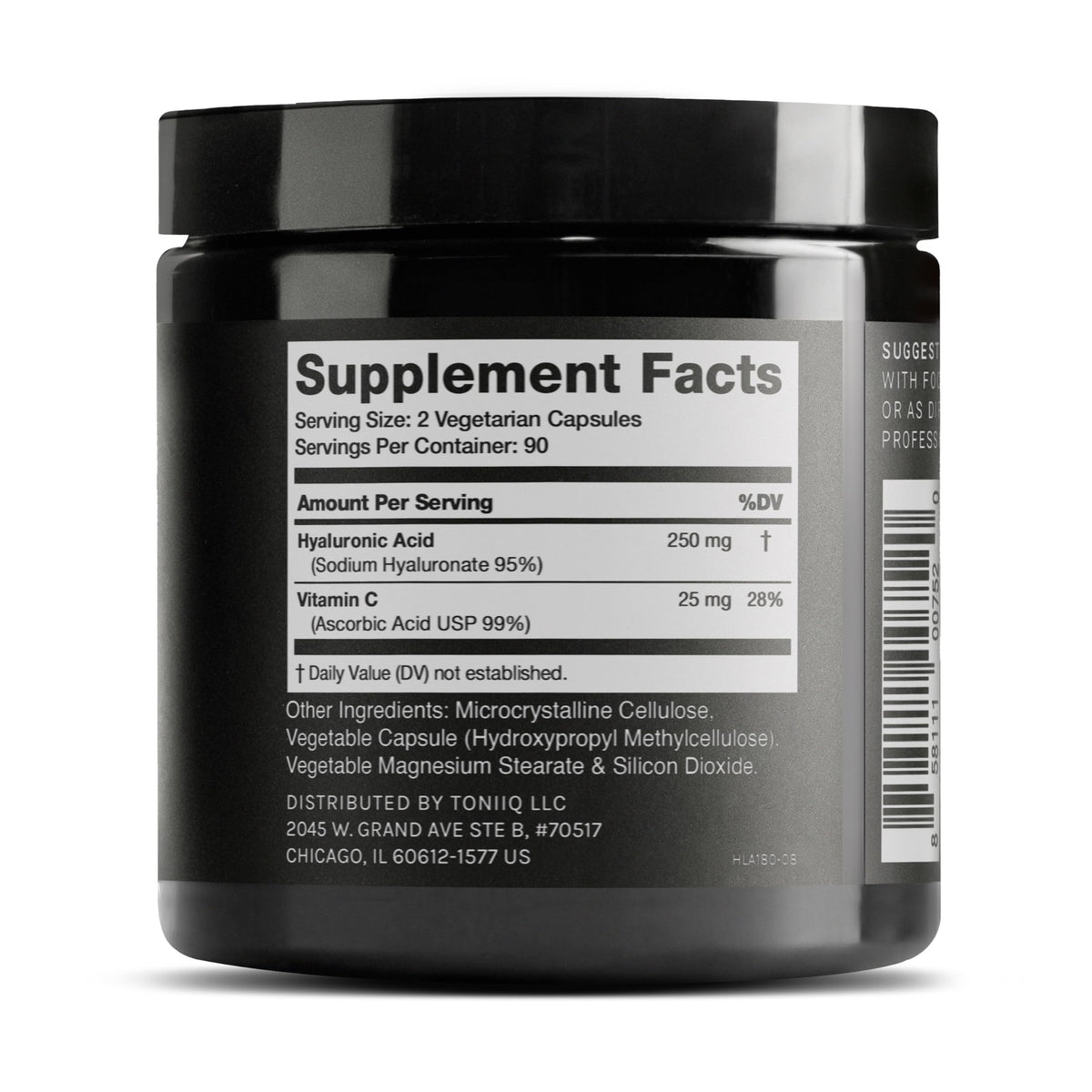 Hyaluronic Acid Supplements – Lab Tested 95% Ultra High Purity – Fermented and Bioavailable with Vitamin C – Third Party Lab Tested – 180 Capsules - Medaid International