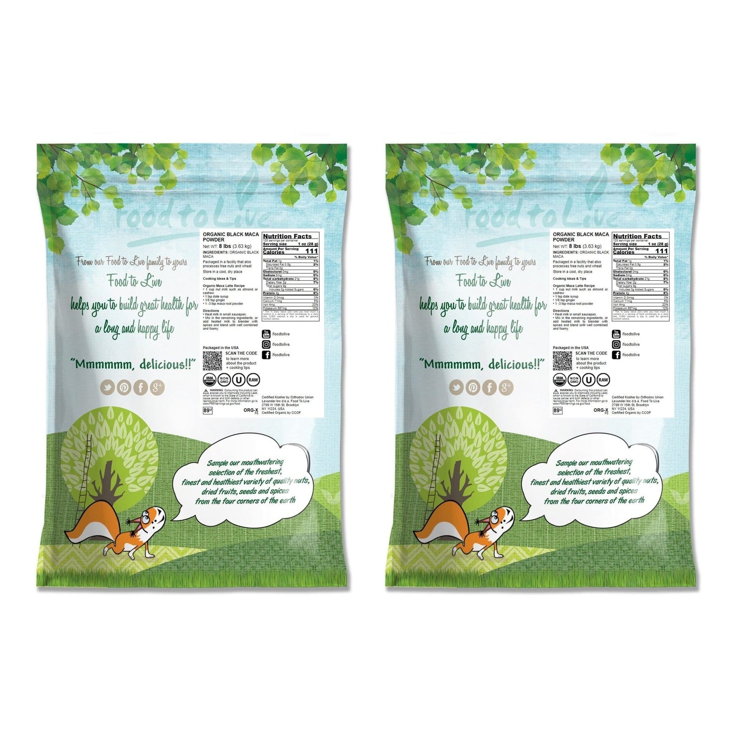 Food to Live Organic Black Maca Powder, 16 Pounds – Raw Ground Maca Root, Non-GMO, Kosher, Fine Flour, Bulk - Medaid International