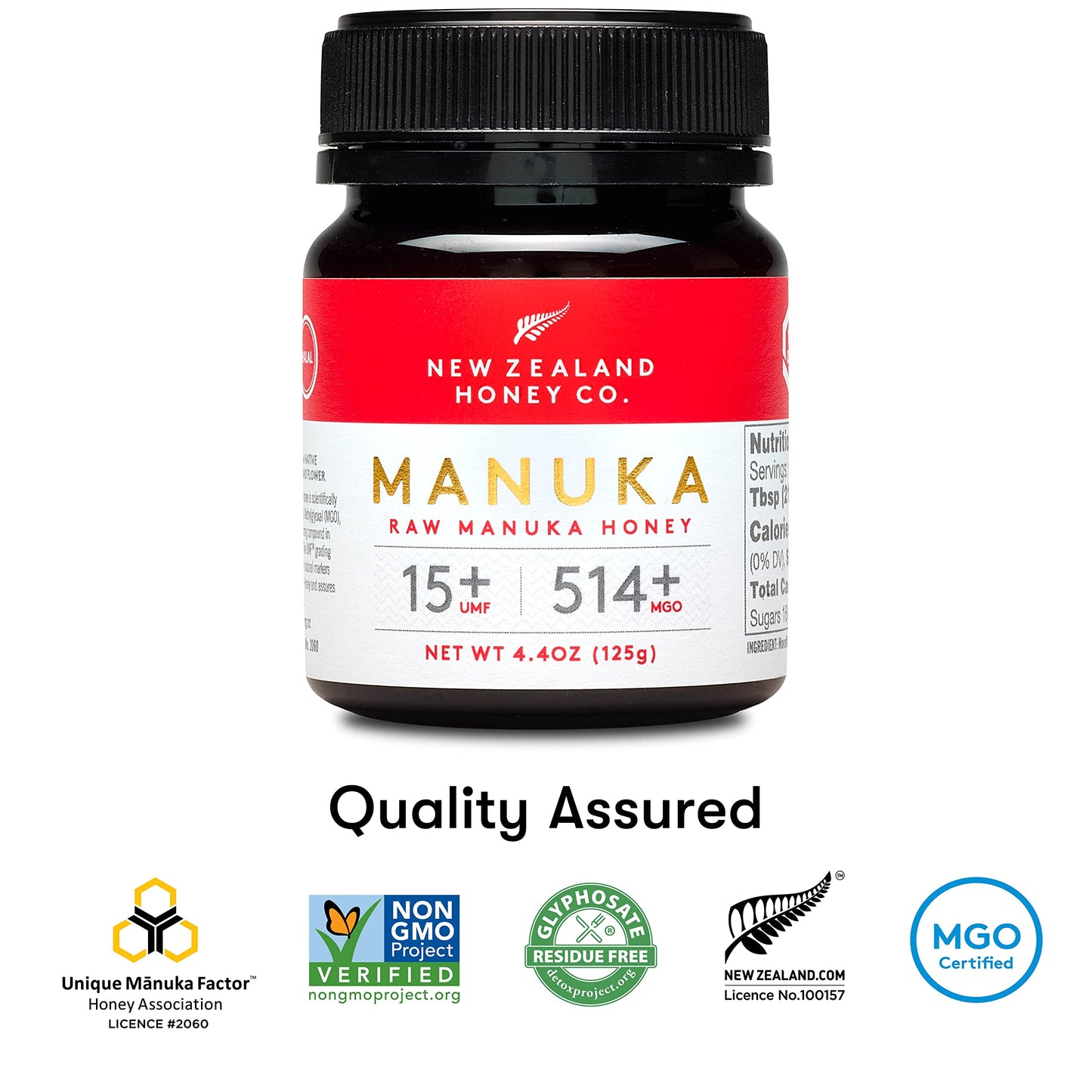 New Zealand Honey Co. Raw Manuka Honey UMF 15+ | MGO 514+, UMF Certified / 4.4oz - Medaid International