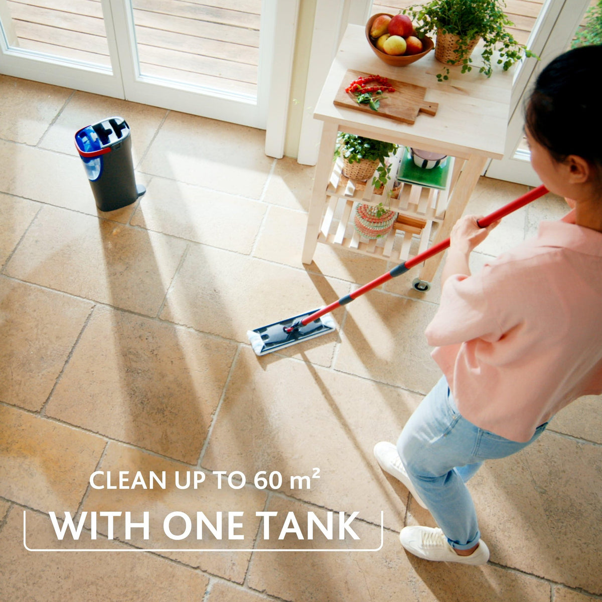 Vileda H2PrO Flat mop System - Revolutionary Clean and Dirty Water Separation - Water-Saving Design - Compact Storage - Ergonomic Handle - Microfibre Power - Can be Used one-Handed - Medaid International