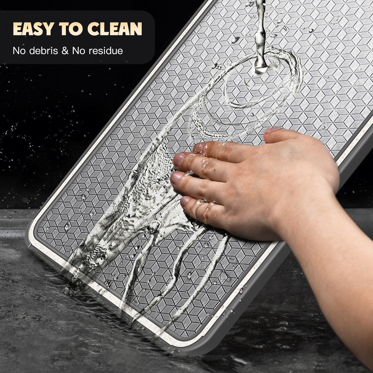 KASTWAVE Stainless Steel Cutting Board, Double-Sided Meat Cutting Board for Kitchen, Scratch-resistant Mesh Design, Juice Groove, Non-slip Silicone Wrap, Dishwasher Safe, 14 * 10Inch