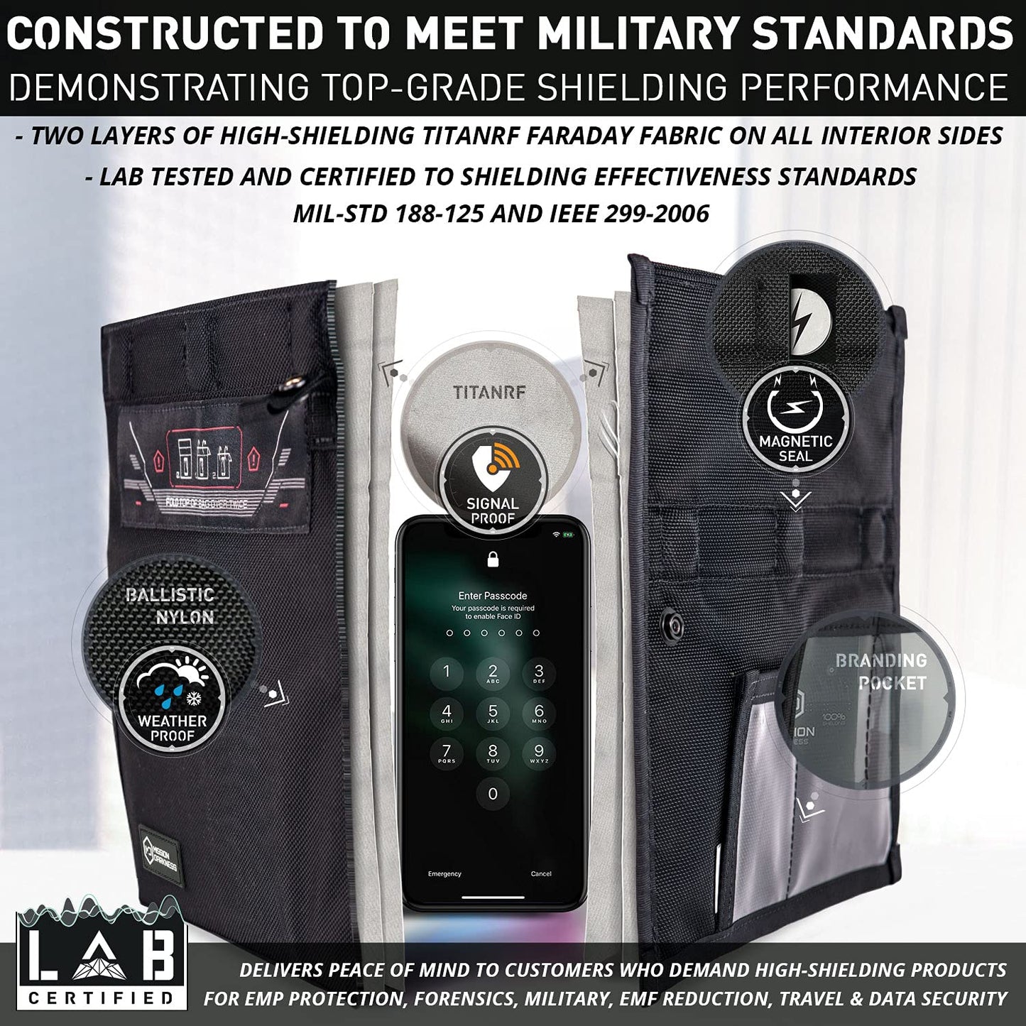 Mission Darkness NeoLok Non-window Faraday Bag for Phones (+ Secure Magnetic Closure) // Device Shielding for Law Enforcement & Military, Data Security, Anti-hacking & Anti-tracking Assurance - Medaid International