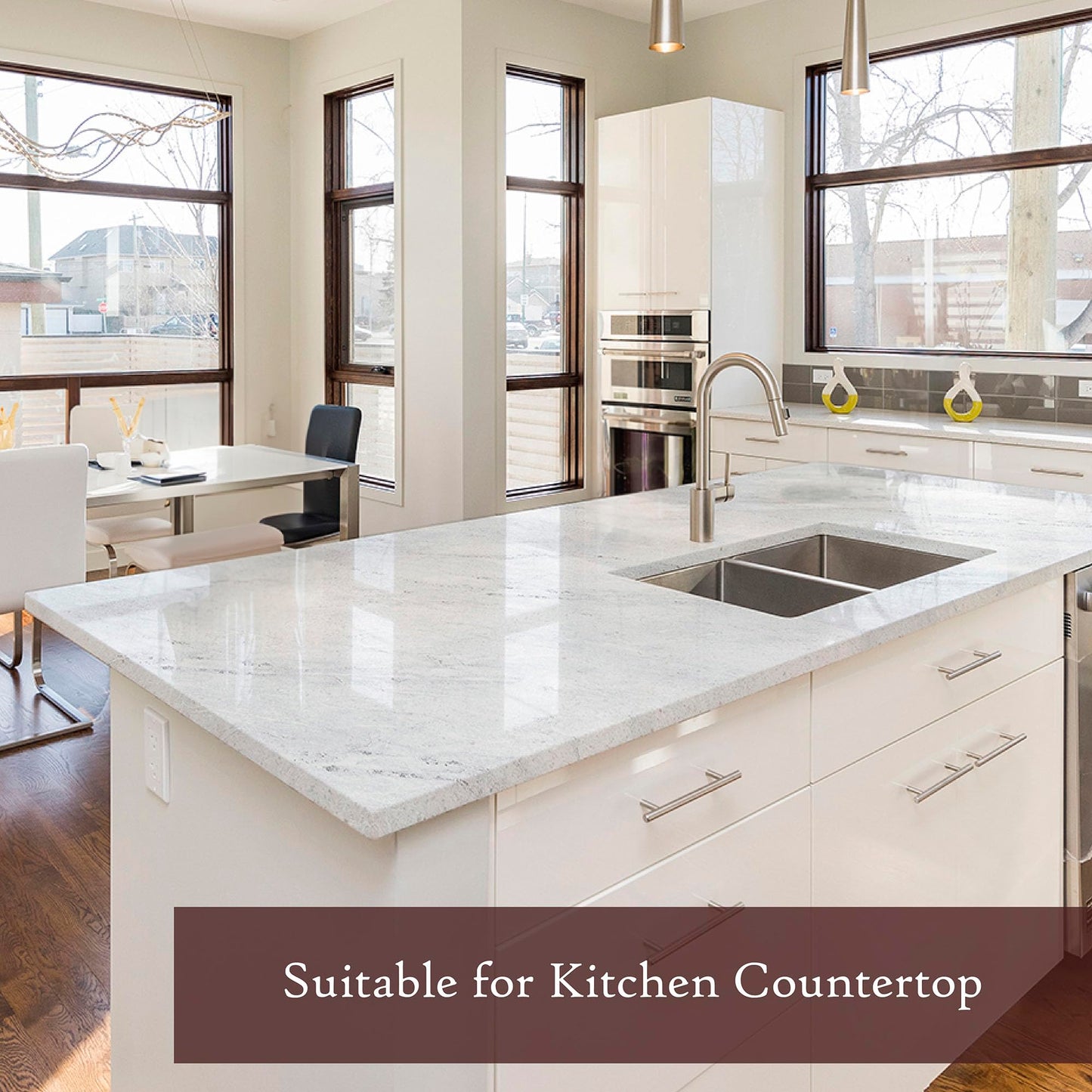 Very Berry Sticker Marble Contact Paper (White, 15.7" x 78", 1 Pack) Peel and Stick Countertop Wrap, Waterproof Vinyl, Renter Friendly for Kitchen Counters, Bathroom Vanities & Cabinets - Medaid International
