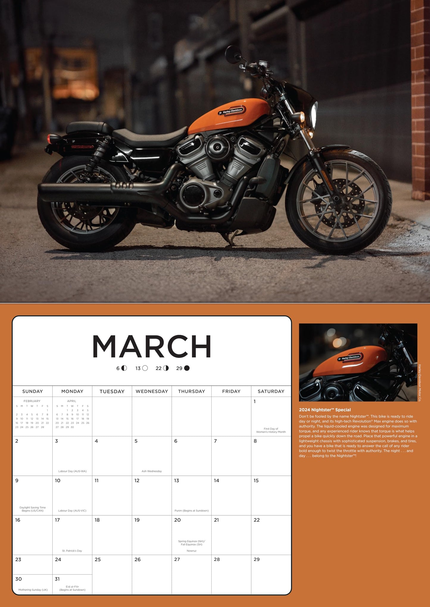 Harley-Davidson 17x12 2025: 16-Month Calendar--September 2024 through December 2025 - Medaid International