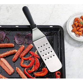 New Star Foodservice Plastic Handle Flexible Grill Turner/Spatula, Perforated