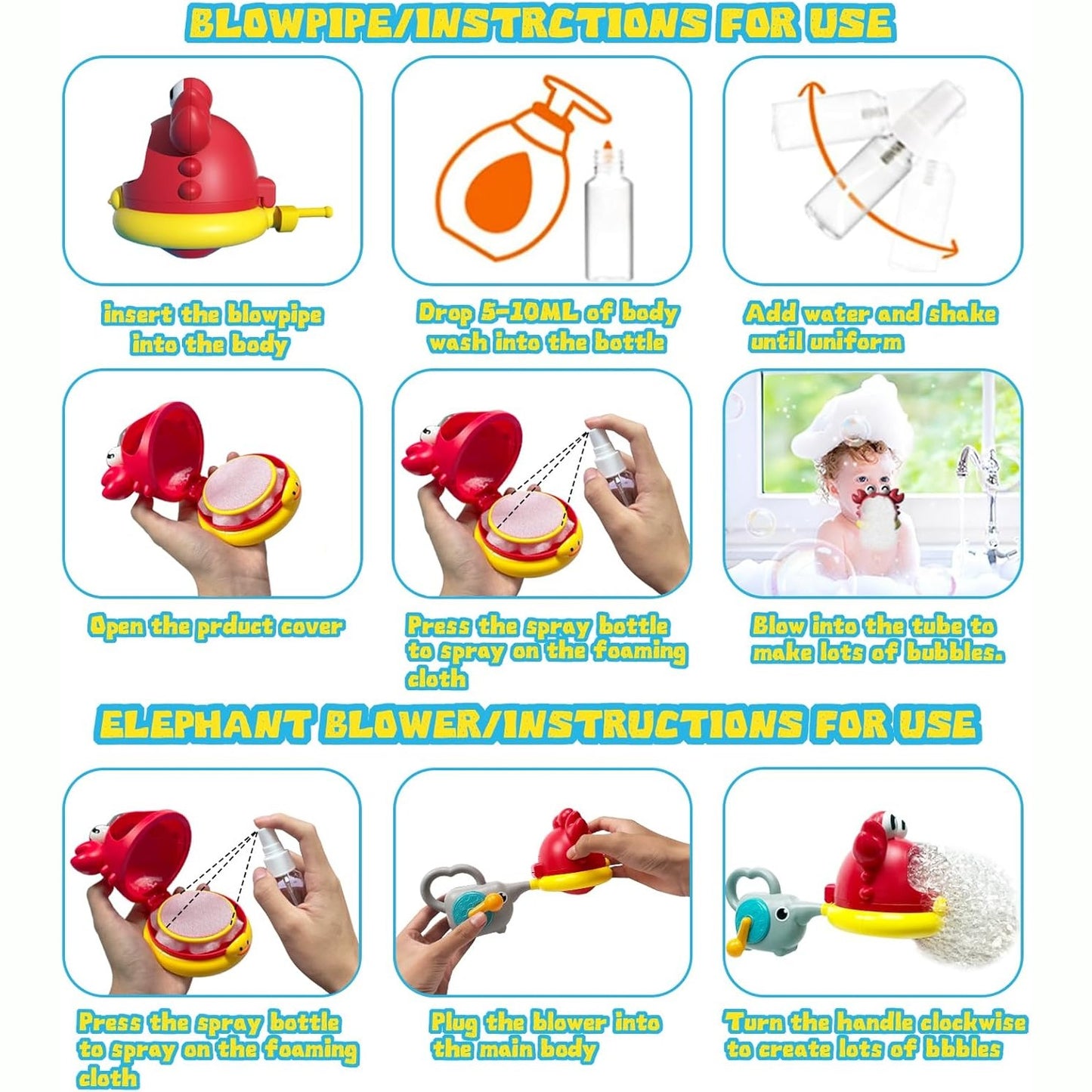 Crab Manual Bubble Machine Kids