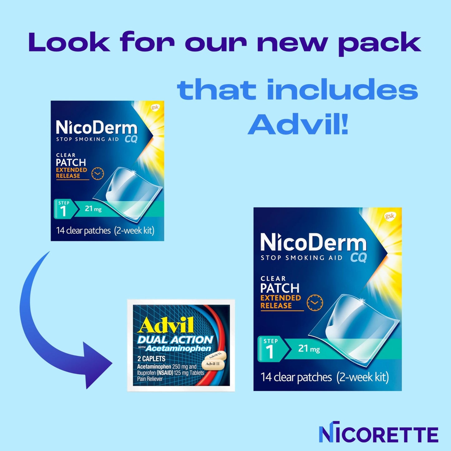 NicoDerm CQ Step 1 Nicotine Patches to Quit Smoking, 21 mg, Stop Smoking Aid, 14 Count - Medaid International