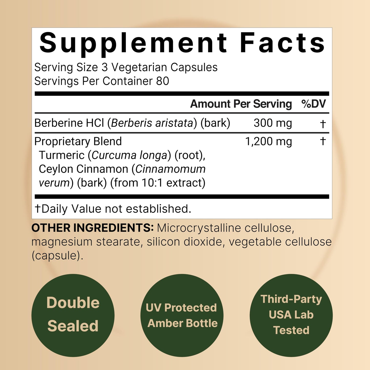 Berberine Supplement 1,500mg with Ceylon Cinnamon & Turmeric Root, 240 Veggie Capsules | 97% Pure Berberine HCL | Supports Balanced Sugar Levels & Heart Health | Vegan, Non-GMO - Medaid International