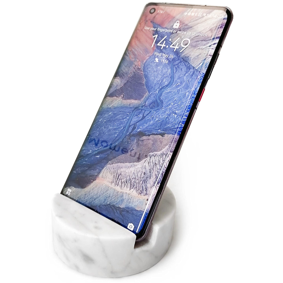 fashciaga Luxurious Marble Cell Phone Stand Holder for Cellphone Tablet On Desk, Countertop, Table, Nightstand. Heavy Real Stone Mobile Phone Stands (Solid) - Medaid International