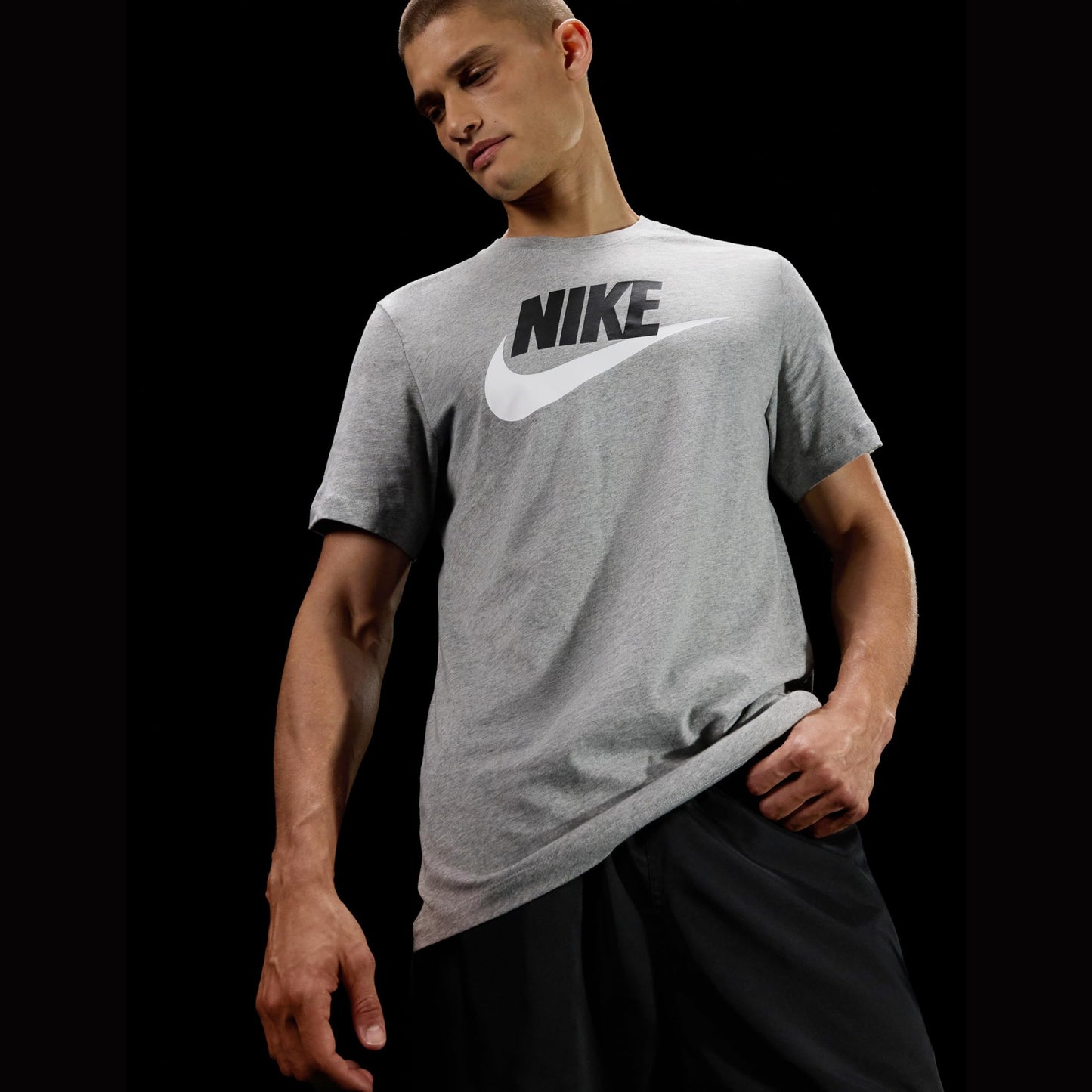 Nike Men's Sportswear Icon T-Shirt, Dark Grey Heather/Black/White, XL Tall - Medaid International