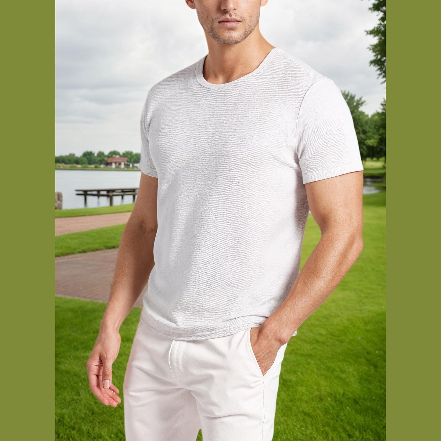 Men's T-Shirt Sporty Quick-Drying Crewneck Light and Comfortable Summer Sports Top,White - Medaid International