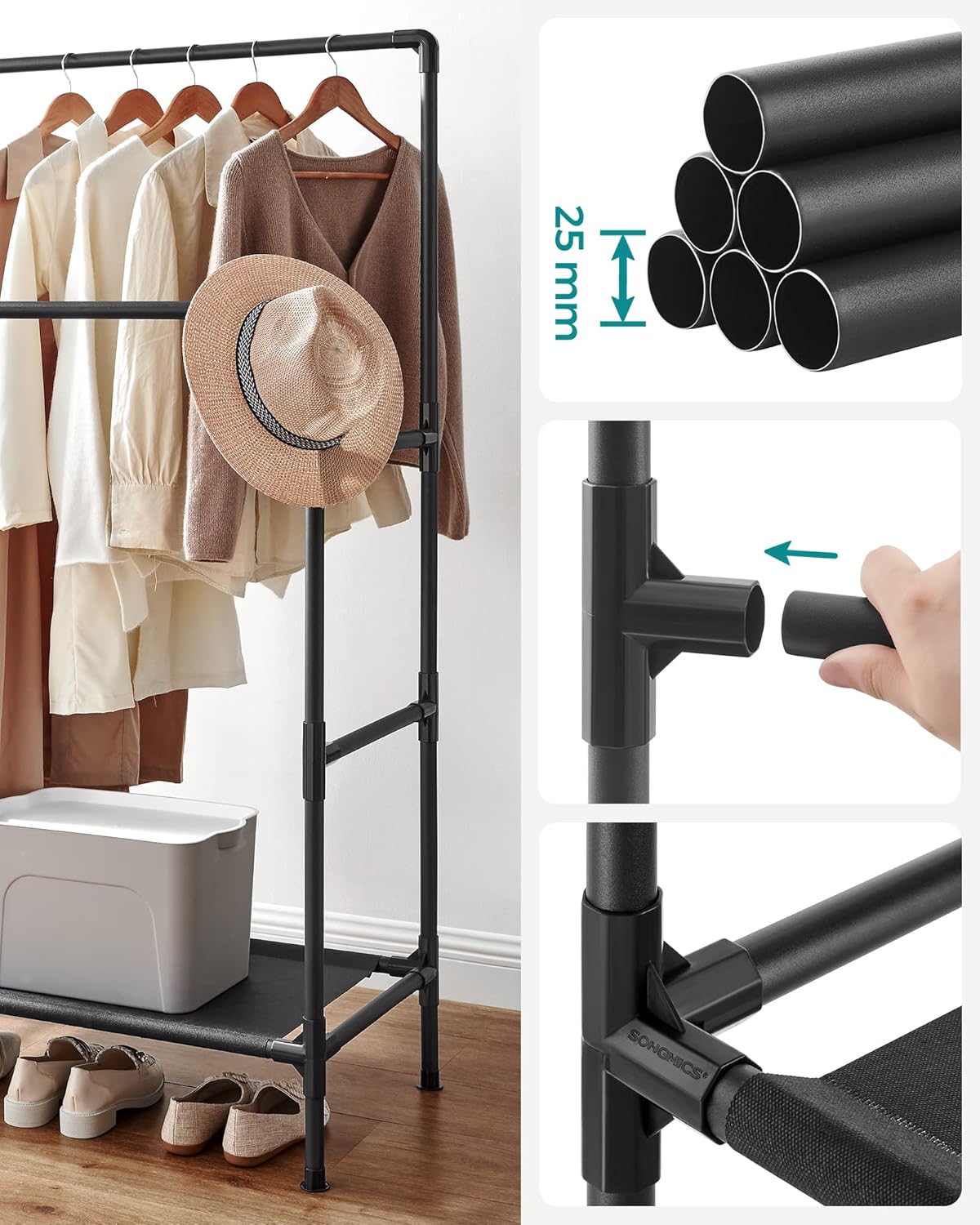 SONGMICS Clothes Rail RDR001B02