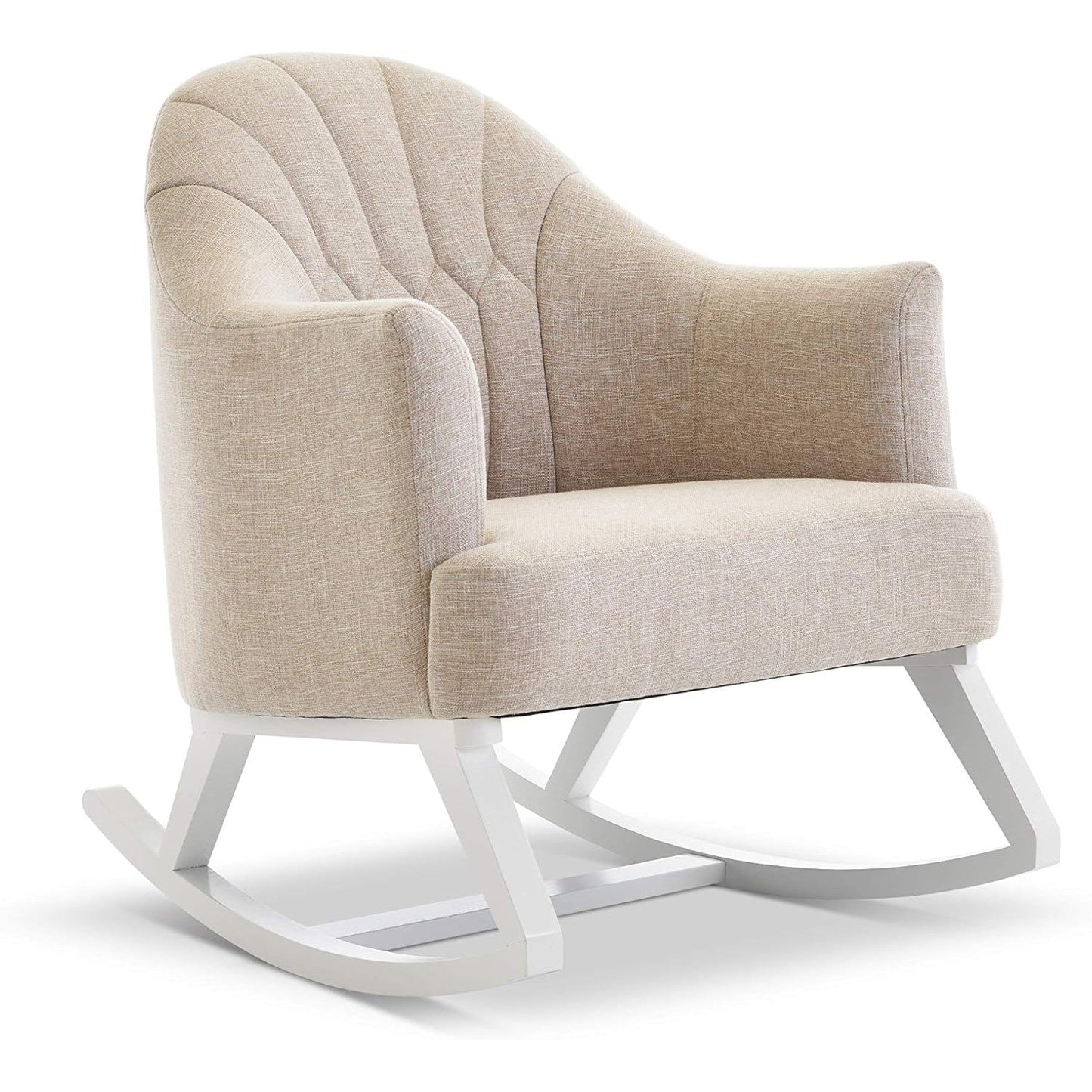 Miila Rocking Sofa Oatmeal Beige Wooden Glider Chair