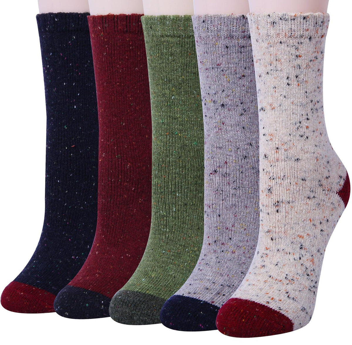 KASTWAVE Thick Wool Socks for Mens, Size 36-47 (7-12), Warm Winter Soft Thermal Socks, Cozy Winter Socks for Mens Gifts (5 Pairs)