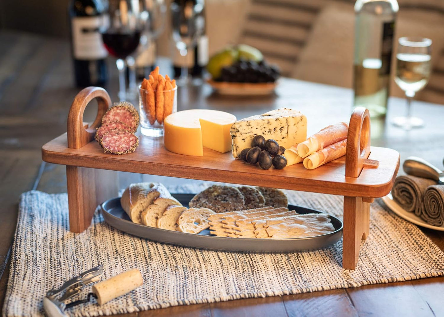 Danny Home Natural Wood Snack Tray & Serving Board