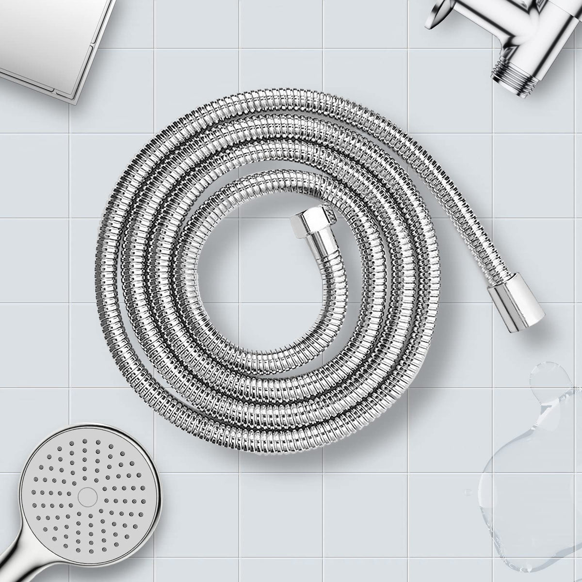 JOMOO 6 Ft 71 Inches Shower Hose, Flexible Stainless Steel Handheld Shower Hose Replacement Hose for Handheld Shower Extra Long, Chrome