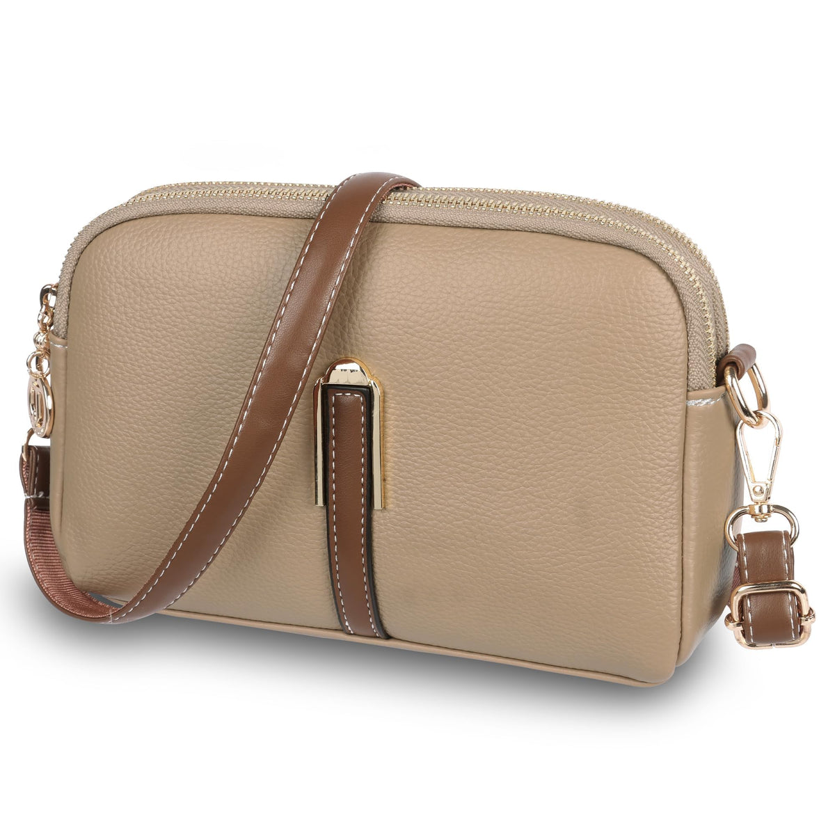 Crossbody Bag for Women, Leather Handbag & Shoulder Bag with Adjustable Wide Strap