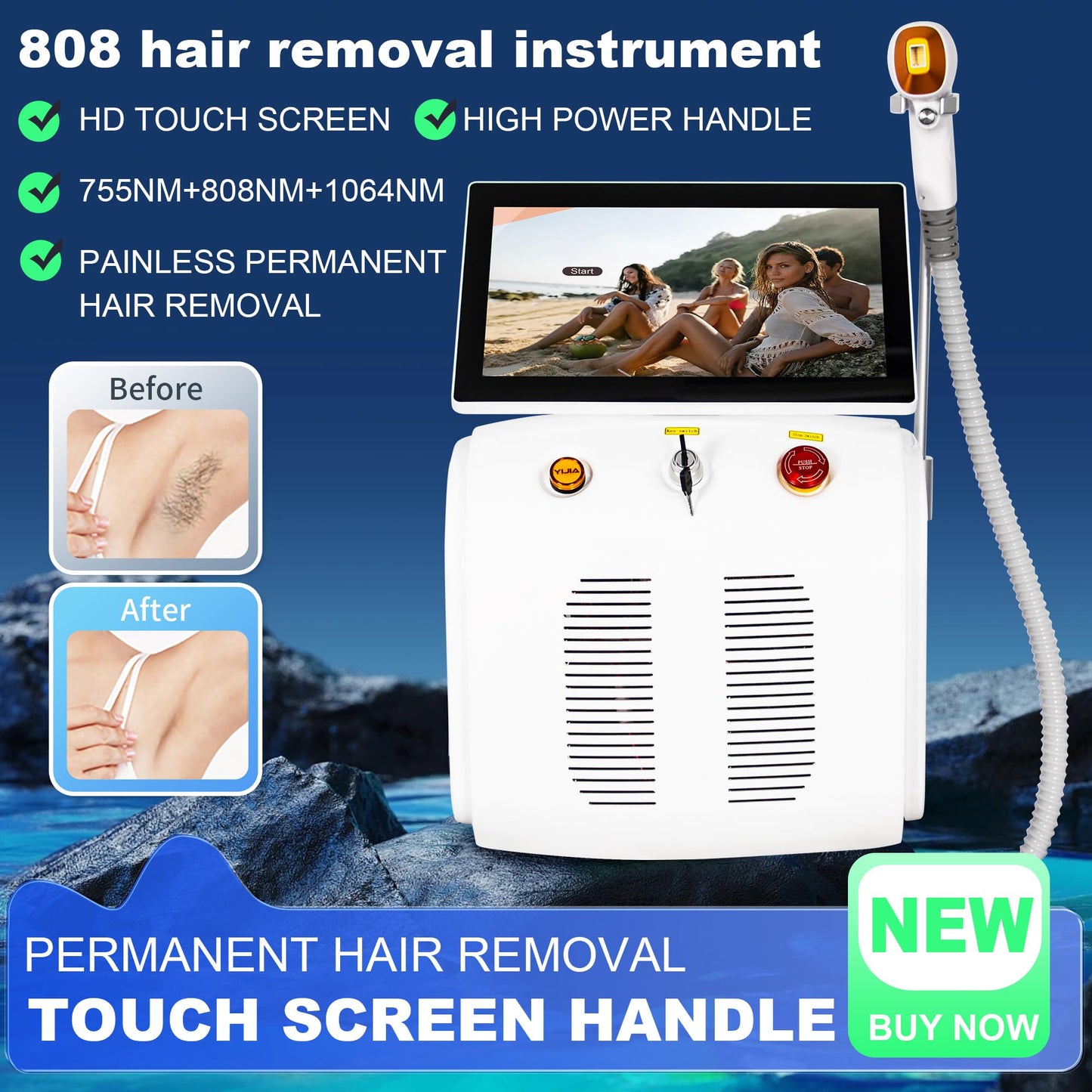 Epilator, Facial Hair Removal, at-Home Laser Beauty Device, Female Facial Hair Removal, Long-Term Hair Growth Suppression for The Entire Body. - Medaid International