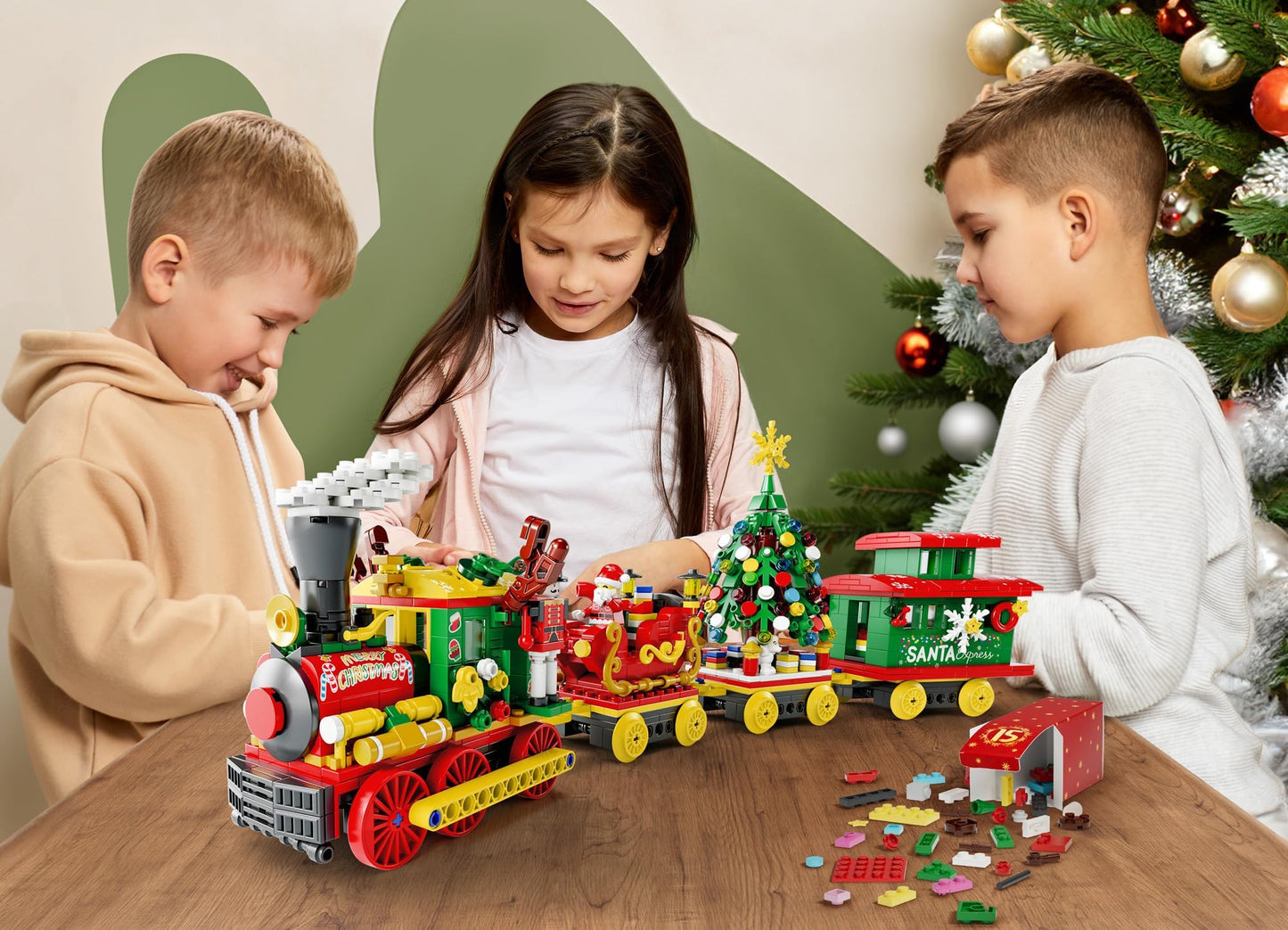 Advent Calendar 2025 Christmas Gifts for Kids Adults Teens, Christmas Train Building Blocks Holiday Gifts New Year Gift Box with Tree Santa Nutcracker Toys Set for Boys Girls Women Men Age 6+ - Medaid International