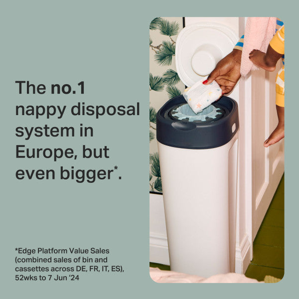 Twist and Click XL Nappy Bin, White, with x1 Refill Cassette
