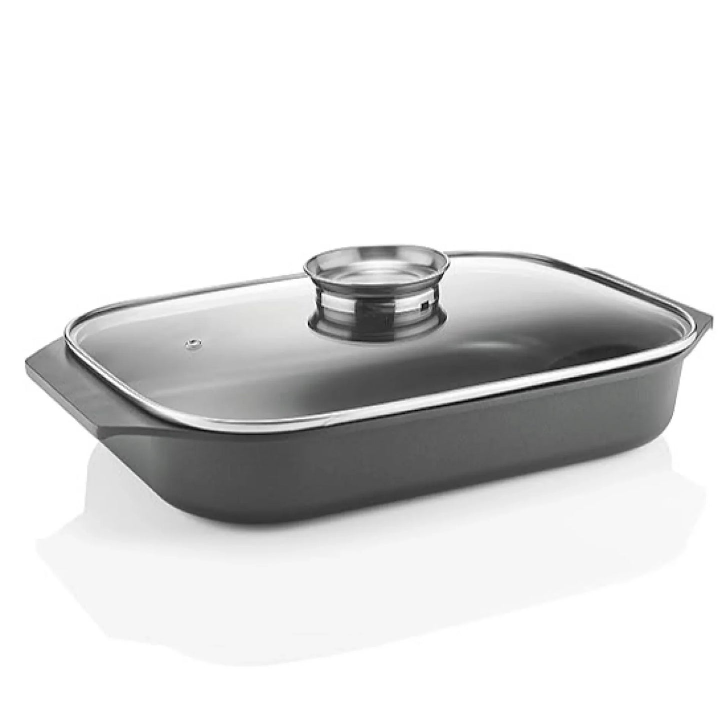 Guzzini Compatible Shallow Roasting Pan with Lid, Black