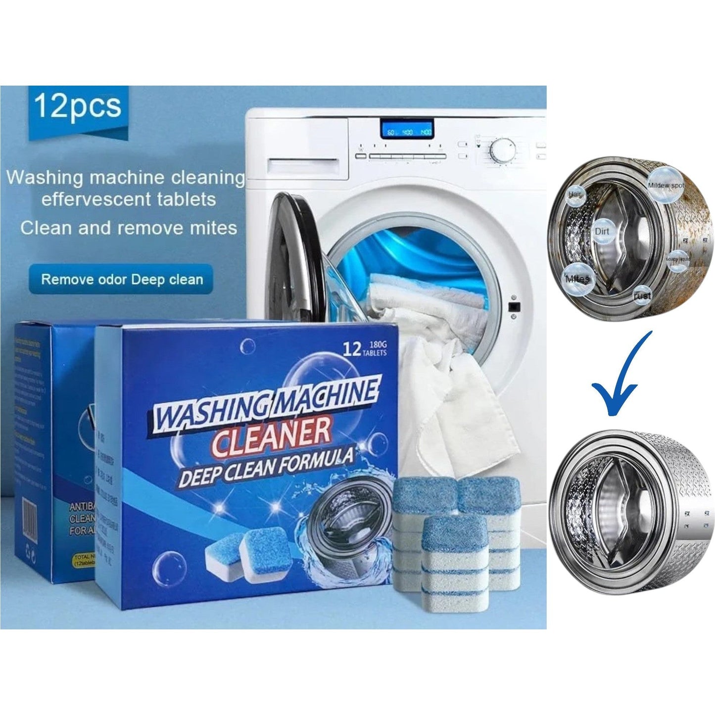 Washing Machine Deep Cleaner 12 Tablets