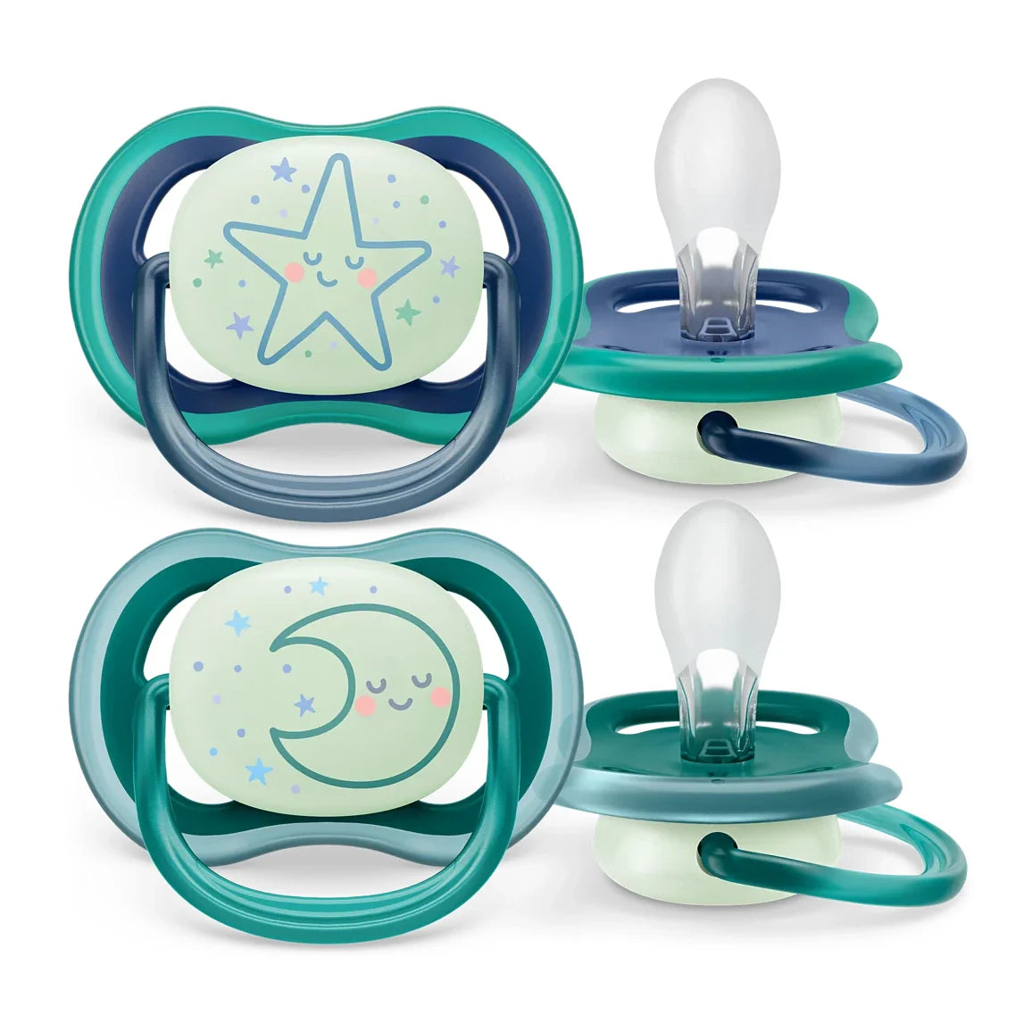 Ultra Air Night Time Soother 6-18m Pack of 2 Moon - Medaid International