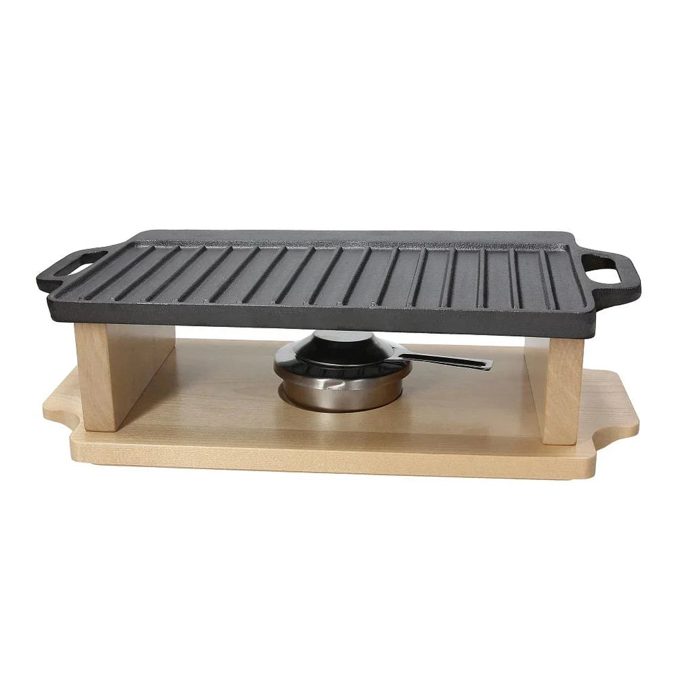 Tognana Fusion Taste Cast Iron Grill 37x23 Wood Base