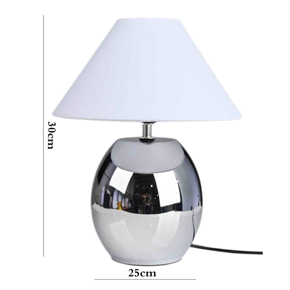 Danny Home Metal Silver Table Lamp 30-cm
