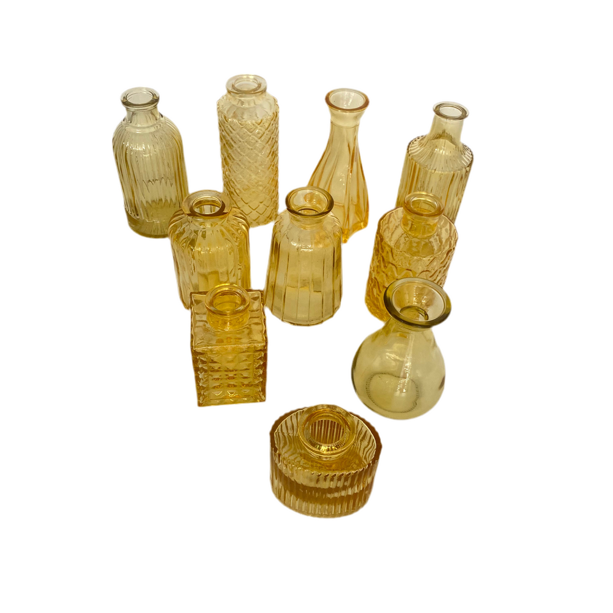 10 PCs Mini Colored Glass Vase Set