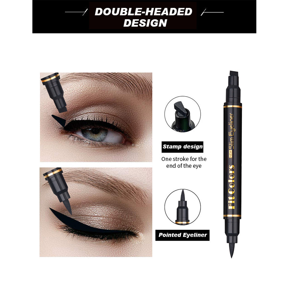 (NET) Double-Ended Triangle Wing Seal Waterproof And Sweat-proof non-Smudge Eyeliner