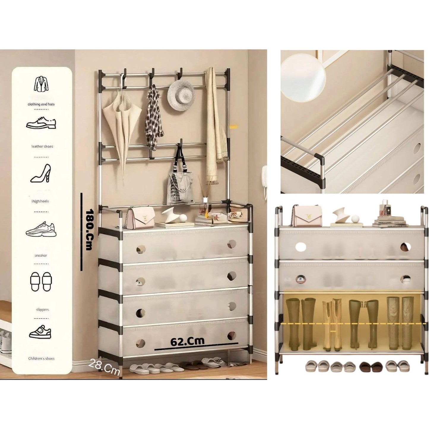 6-Layer Dustproof Storage Shoe Rack