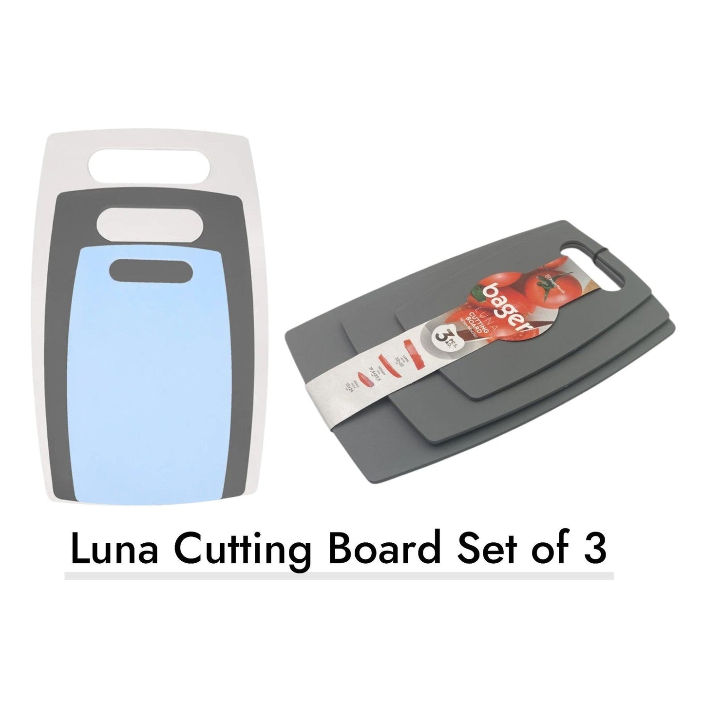 Luna Plastic Cutting Boards Set of 3